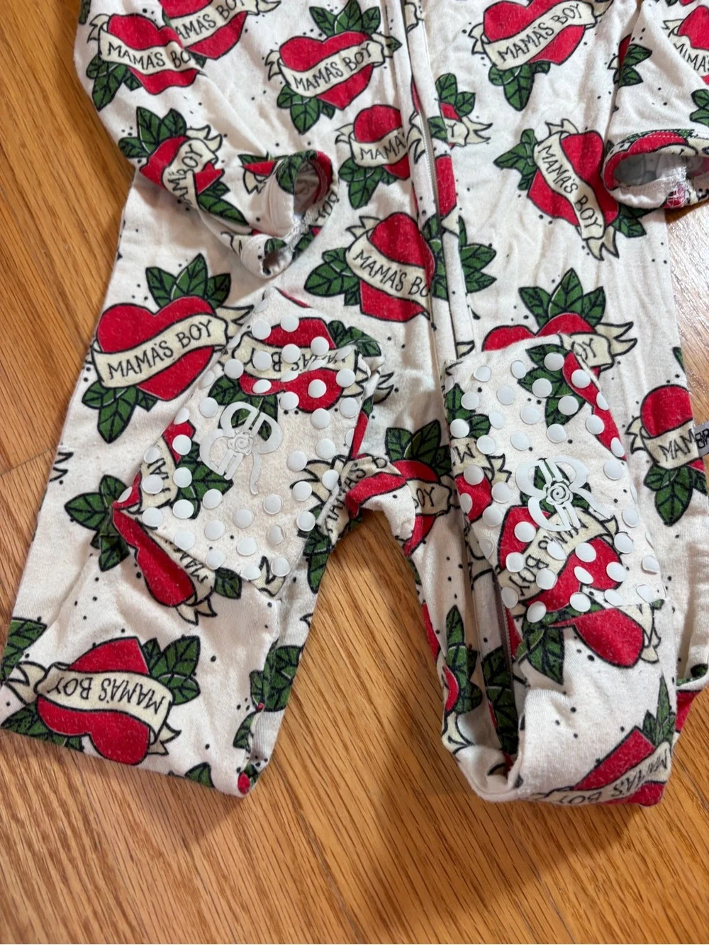Bums & Roses “Mama’s Boy” footless romper/fold over footie - 6-9 months bamboo